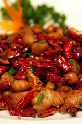 Comfortably numb ... chicken with Sichuan pepper and chilli.