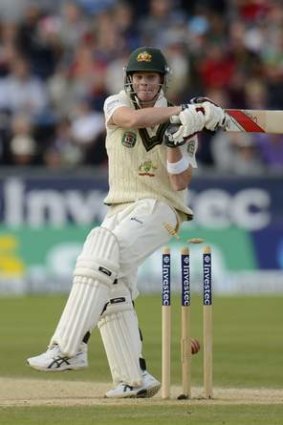 Steve Smith plays on to the stumps.