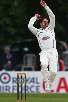 Saeed Ajmal in action for Worcestershire this week.