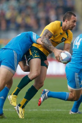 Key role: Quade Cooper had a hand in three tries.