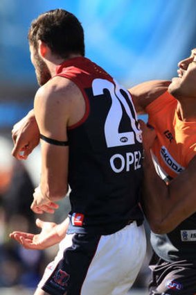 Folau in action at Manuka Oval last year for the GWS Giants.