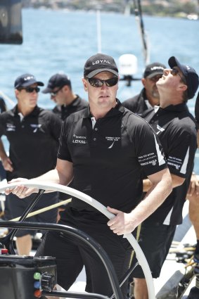 Anthony Bell on his Super Maxi yacht, Team Investec Loyal. 