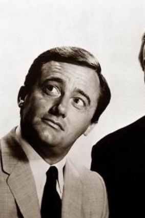 Robert Vaughn, left, as Napoleon Solo and David McCallum as Illya Kuryakin in the television series <i>The Man from U.N.C.L.E.</i>