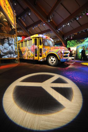 Magical mystery tour: The Woodstock museum features a replica of the Merry Pranksters' tour bus.