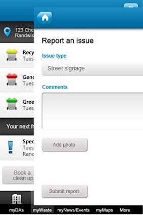 Residents can report problems such as signage and road damage through the apps and can even attach photos.