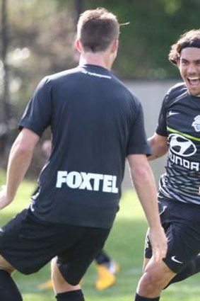 Melbourne Heart's David Williams training with the A-League All-Stars.