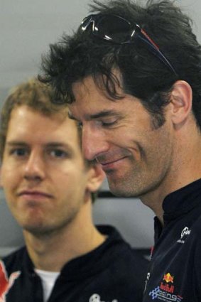 Looking for a one-two finish ... Red Bull-Renault drivers Mark Webber and Sebastian Vettel.