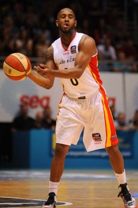 Ayinde Ubaka in action for the Melbourne Tigers.