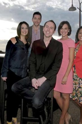 Network Ten producer Adam Boland and his breakfast team on <i>Wake Up</i>, from left, Natasha Exelby, James Mathison, Adam Boland, Natarsha Belling and Nuala Hafner.
