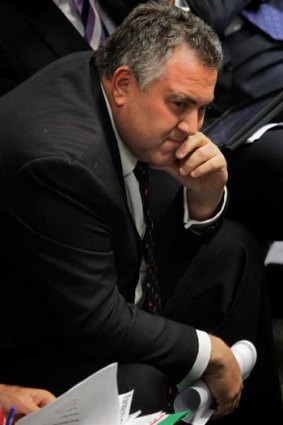 Criticised ... Joe Hockey during question time in Parliament House yesterday.