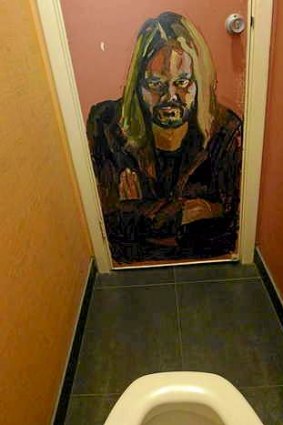 Ben Quilty's painting on Warwick Thornton's toilet door.