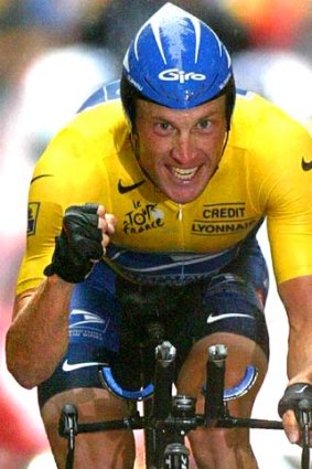 Stripped: Lance Armstrong in the 2003 Tour de France.