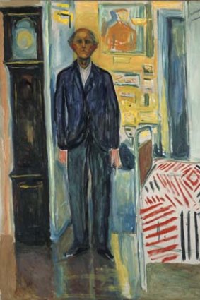 From the soul: Edvard Munch's final masterpiece,  Self-Portrait: Between the Clock and the Bed (1940-43).