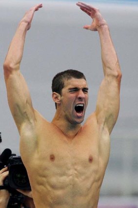 Solid gold champion ... record-breaking American swimmer Michael Phelps.