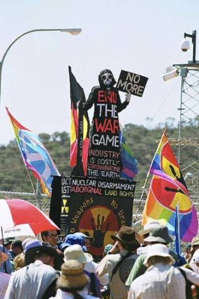 Protesters at Pine Gap.