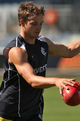 Young Blue Dylan Buckley at training.