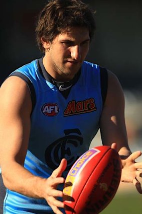 Jarrad Waite at a training session last week.