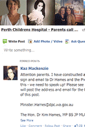 Over 2000 people signed up to the Facebook page in only one day, demanding more beds for Perth's Children Hospital.