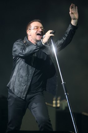 Bono of U2 performing onstage in June in Barcelona, Spain.