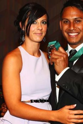 With Currie after winning the Dally M Medal last year.