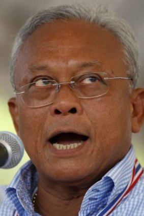 Vague threats: anti-government protest leader Suthep Thaugsuban has set up shop in Government House, demanding that a new prime minister be appointed by Monday.