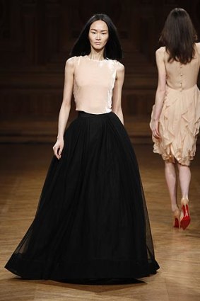 An example from one Martin Grant's ready-to-wear fashion collections in Paris.