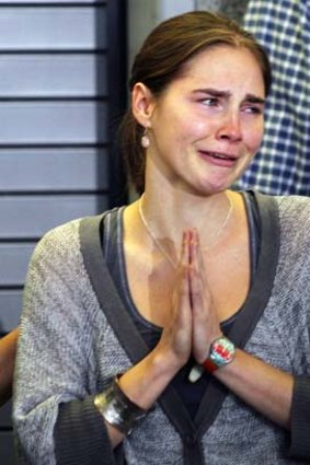Innocent: Amanda Knox upon being freed from an Italian prison.