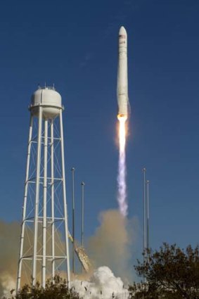 Cygnus launches from NASA's Wallops Flight Facility in Wallops Island, Virginia.