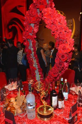 The table setting at the 2012 Annual Primetime Emmy Awards Governors Ball.