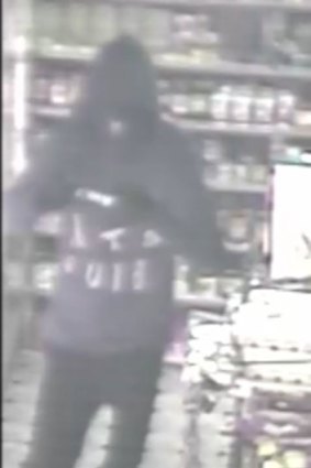 One of the offenders who robbed a milk bar in Ringwood.