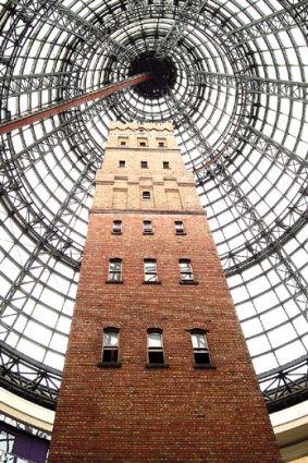 The shot tower at Melbourne Central.