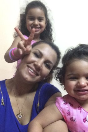 Villawood detainee Zahra Abas and her Australian children Salwa, 5, and Yasmin, 3. 
