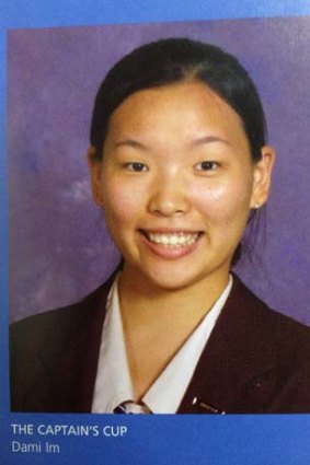 Rising star ... A photo of Dami Im in the John Paul College 2005 year book.