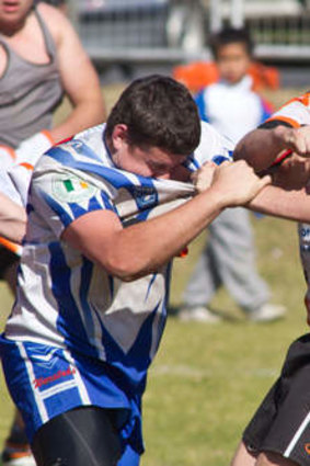 Players brawl at Turnbull Oval.