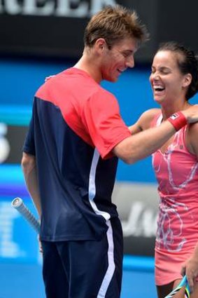 Winners and losers: Australians Jarmila Gajdosova and Matthew Ebden advanced to the mixed doubles final.