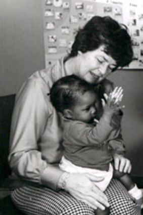 Joseph Sparling with impoverished children in North Carolina in 1976.