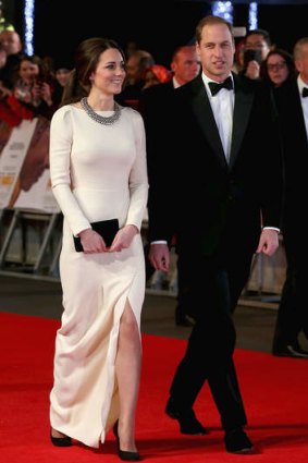 Britain's Prince William and his wife Catherine, Duchess of Cambridge, on the red carpet for <i>Mandela: Long Walk to Freedom</i> in central London.