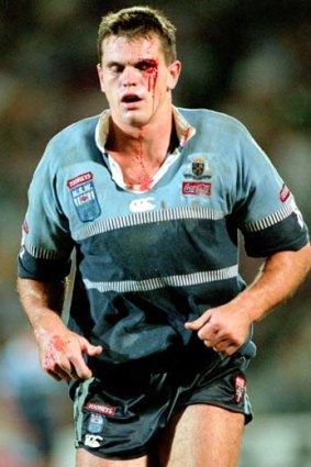 Not looking good ... NSW player Paul Harragon.