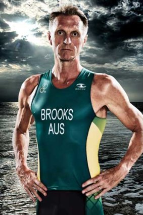 Neil Brooks in Australian colours for a triathlon.