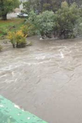 Merri Creek floods in Northcote.