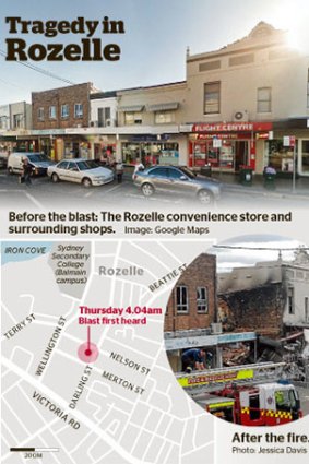 Rozelle: Before and after the blast.