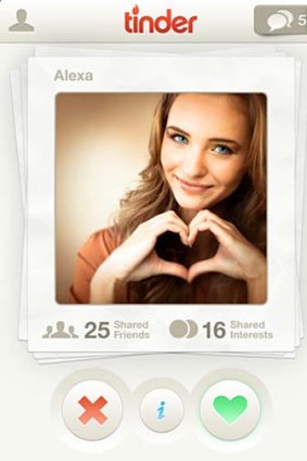 A screenshot of the Tinder app for iPhone.