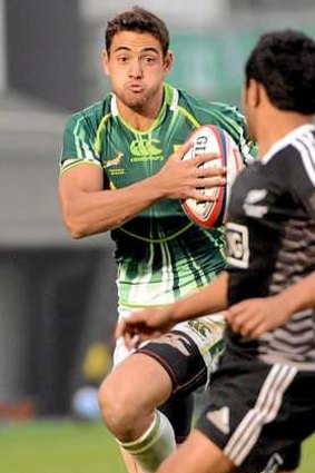 Chris Dry of South Africa sizes up the New Zealand defence.