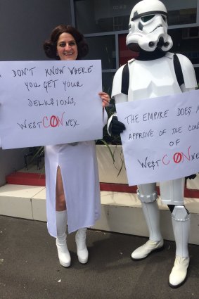 Star Wars protesters at the WestConnex march.