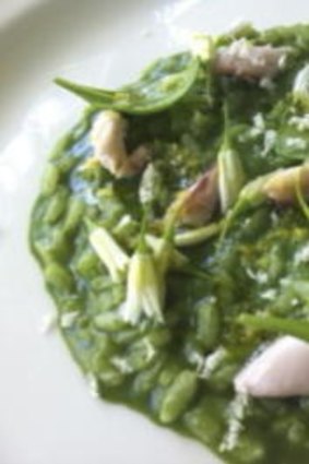 Stinging nettle and mackerel risotto from Stackings.