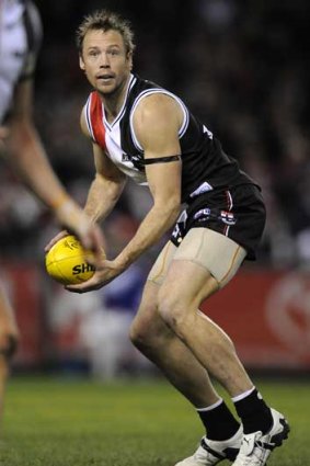 Max Hudghton in action for St Kilda in a 2009 game.