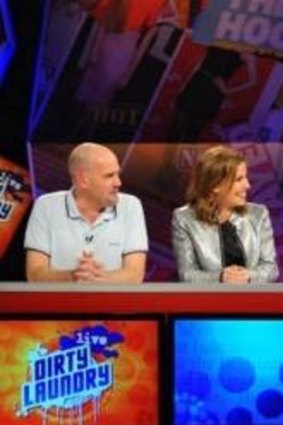Marty Sheargold, Brooke Satchwell and Lawrence Mooney keep it lively on <I>Dirty Laundry Live</I>.