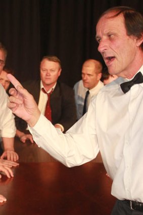 Juror 11 (Willy Smeets) loses it in <i>Twelve Angry Men</i> at Melville Theatre.