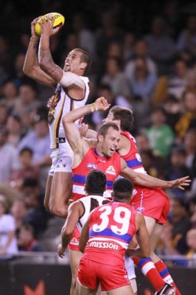 Hawthorn's Lance Franklin capped a big night with this mark in the last quarter.