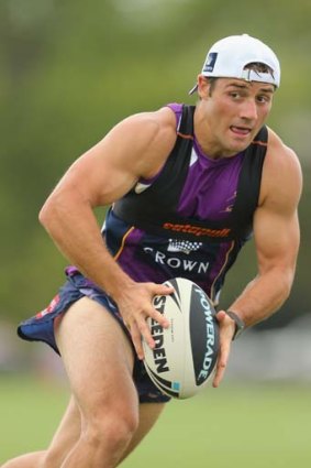 Room for improvement: Cooper Cronk in training.